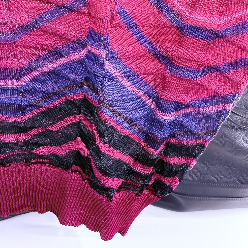 Pre Owned Missoni Sz 2 Sleeveless Chevron Stripes Ribbed Sweater - Picture 5 of 5